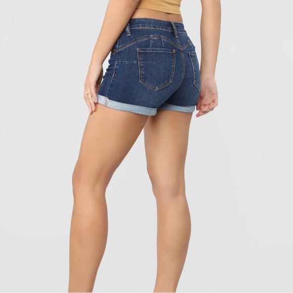 🛑SOLD🛑NEW Wax Jeans High Rise Stretchy Dark Denim Shorts Size Large - Picture 6 of 7